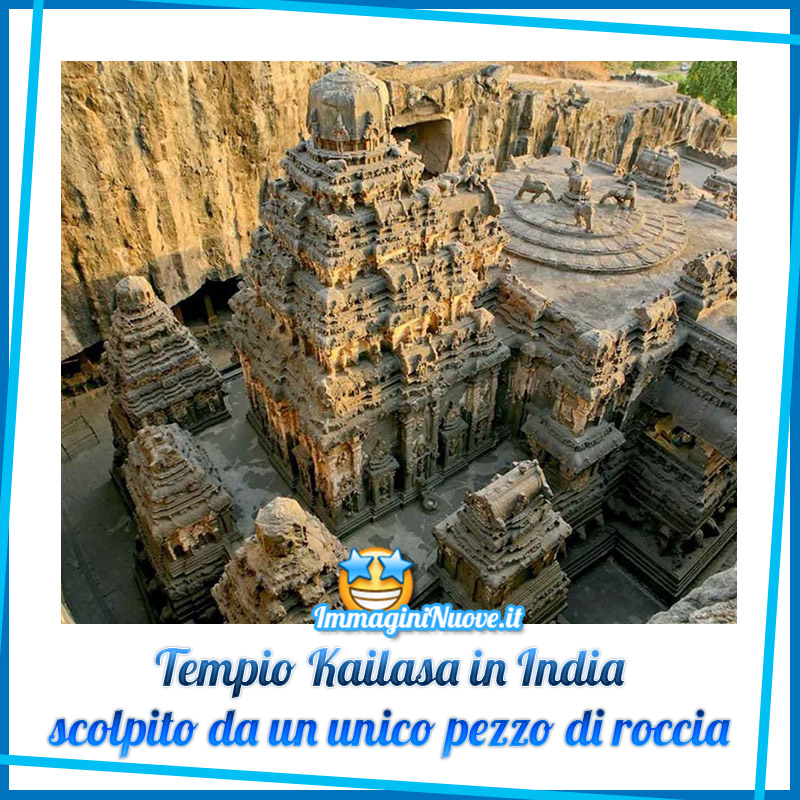 Tempio Kailasa in India, scolpito da un unico pezzo di roccia