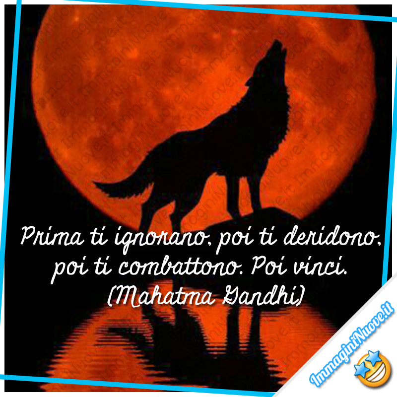 "Prima ti ignorano, poi ti deridono, poi ti combattono. Poi vinci." (Mahatma Gandhi)