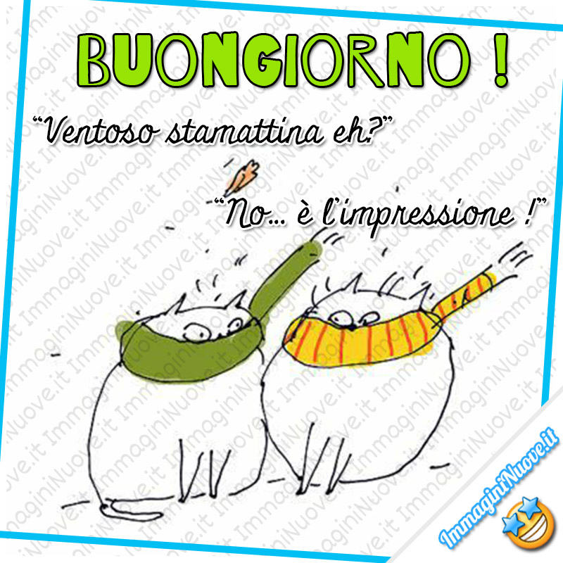 "BUONGIORNO! Ventoso stamattina eh?" "No... è l'impressione!" - immagini divertenti